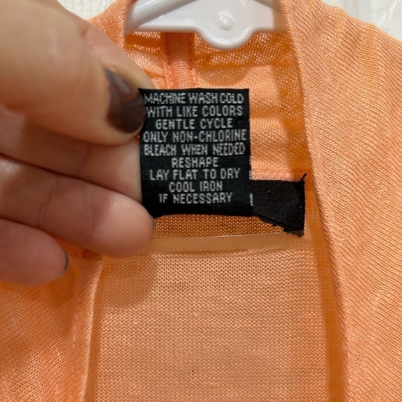 Verve Ami 100% Linen Open Front Cardigan Lightweight Long Sleeve Women Sz L - Picture 6 of 6